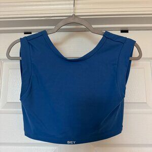 SET Active Sportbody High-Low Bra, Ripple blue color women's medium